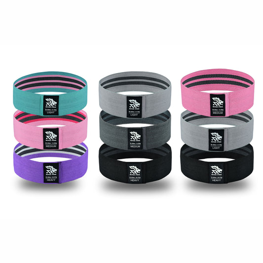 Ring Pro Booty Bands – Fabric Resistance Bands Set (Light, Medium & Heavy)
