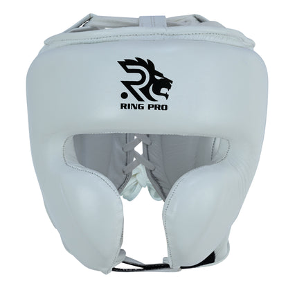 Aura 100 Series Genuine Leather Headgear – Lace-Up Closure Top & Back – Boxing & MMA Protective Gear
