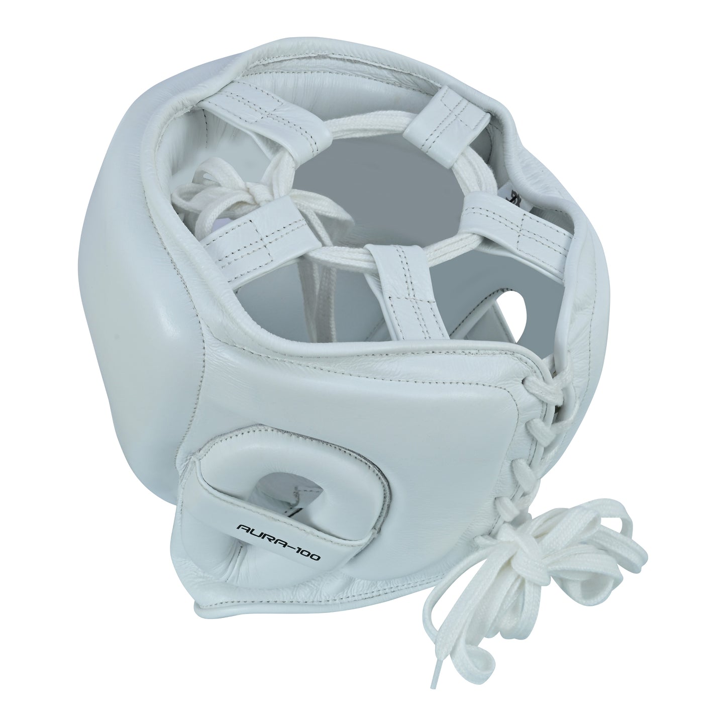 Aura 100 Series Genuine Leather Headgear – Lace-Up Closure Top & Back – Boxing & MMA Protective Gear