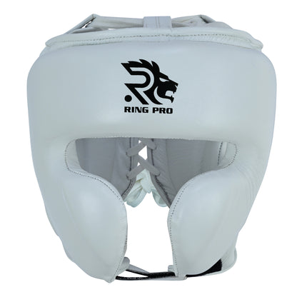 Aura 100 Series Genuine Leather Headgear – Lace-Up Closure Top & Back – Boxing & MMA Protective Gear