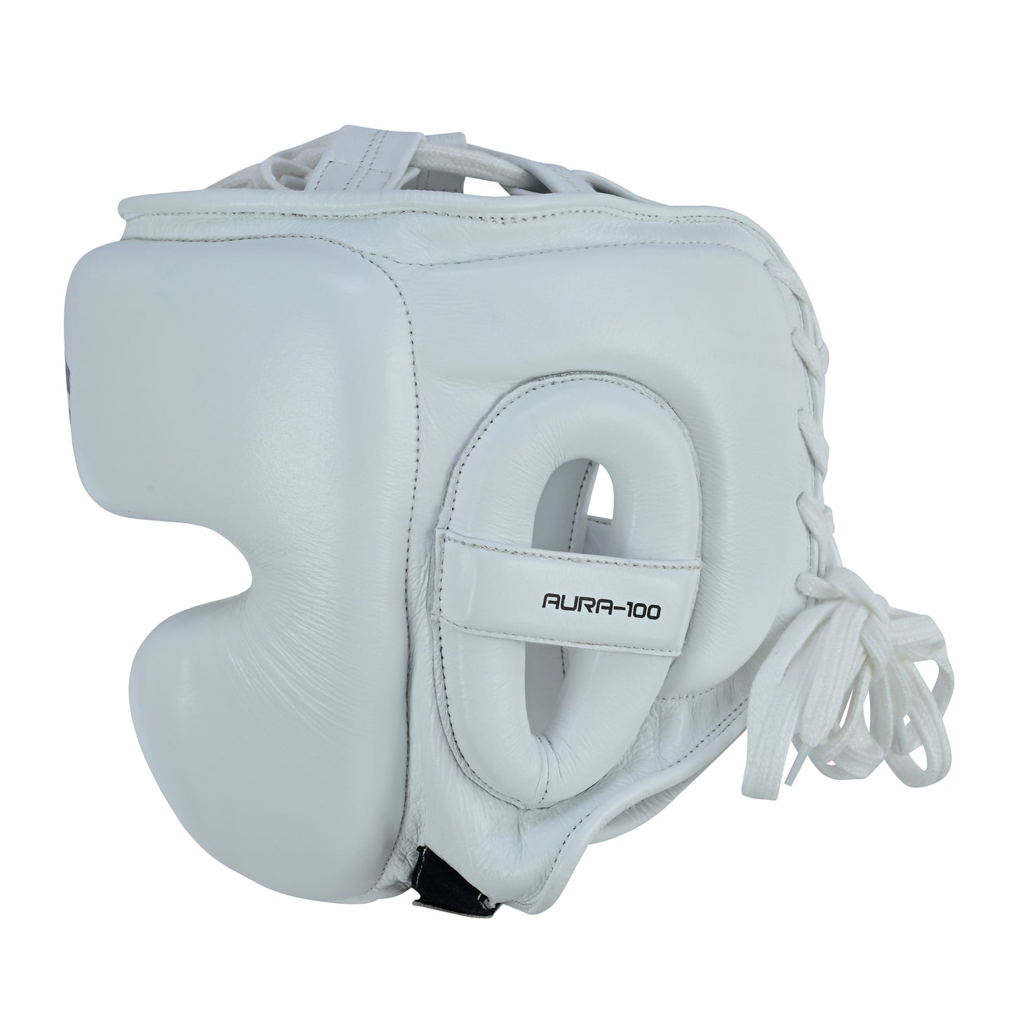 Aura 100 Series Genuine Leather Headgear – Lace-Up Closure Top & Back – Boxing & MMA Protective Gear