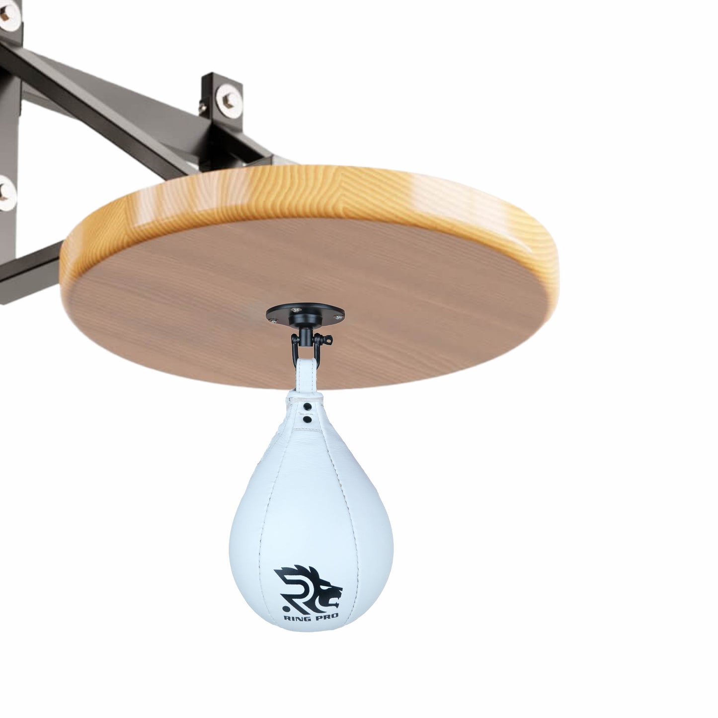 Ring Pro Speed Ball – Genuine Cowhide Leather, Air-Fillable (White & Black)